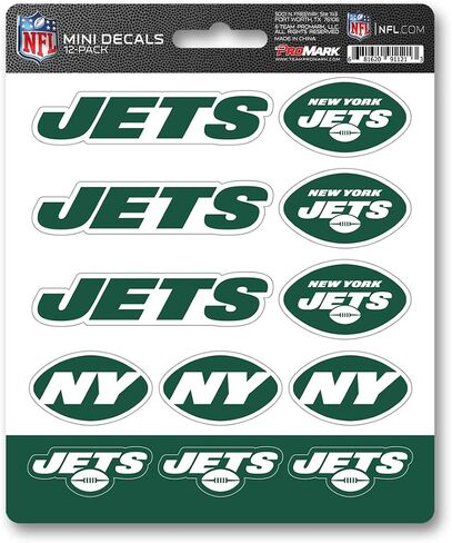 FANMATS 61130 New York Jets 12 Count Mini Decal Sticker Pack in Saudi Arabia