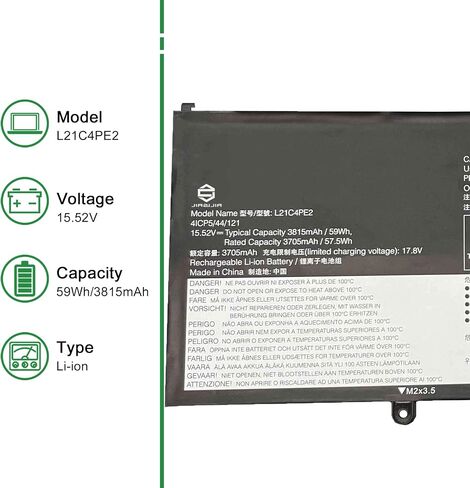 L21C4PE2 SB11F29412 5B11F29411 Laptop Battery Replacement for Lenovo IdeaPad Yoga 6 13ALC7 13ABR8 Series SB11N47473 5B11N47428 L21D4PE1 SB11F29418 5B11F29421 5B11N47462 L21M4PE2 15.52V 59Wh in Saudi Arabia