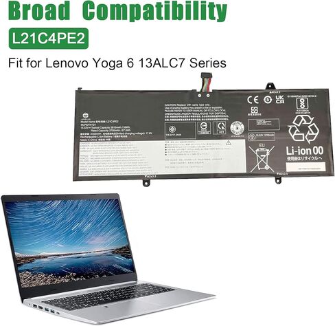 L21C4PE2 SB11F29412 5B11F29411 Laptop Battery Replacement for Lenovo IdeaPad Yoga 6 13ALC7 13ABR8 Series SB11N47473 5B11N47428 L21D4PE1 SB11F29418 5B11F29421 5B11N47462 L21M4PE2 15.52V 59Wh in Saudi Arabia