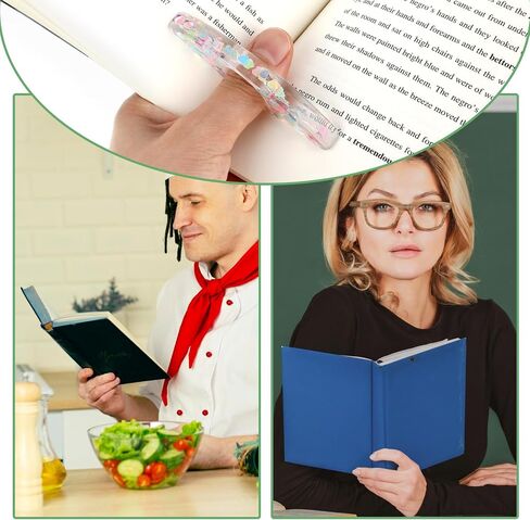2 Pcs Book Page Holder for Reading, Loving Heart Thumb Ring Page Holder One Handed, Handmade Personalized Resin Thumb Bookmark, Light Weight Bookmarks for Book Lovers in Saudi Arabia