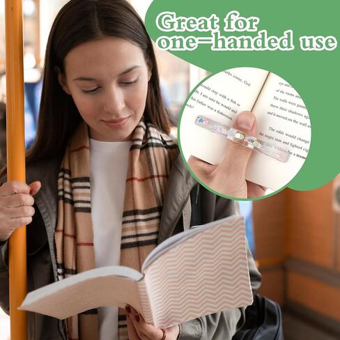 2 Pcs Book Page Holder for Reading, Loving Heart Thumb Ring Page Holder One Handed, Handmade Personalized Resin Thumb Bookmark, Light Weight Bookmarks for Book Lovers in Saudi Arabia