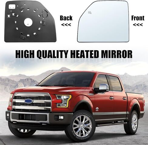 Right Passenger Side Heated Mirror Glass Lower Replacement for 2015 2016 2017 2018 2019 2020 Ford F150 F250 F350 F450 F550, Lower Tow Mirror Glass, Right Towing Mirrors Glass with Power Heated in Saudi Arabia