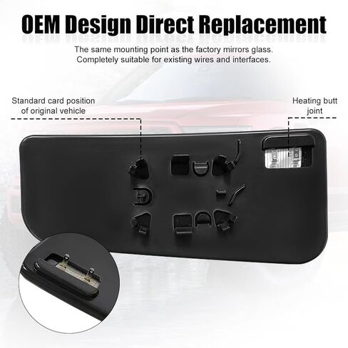 Right Passenger Side Heated Mirror Glass Lower Replacement for 2015 2016 2017 2018 2019 2020 Ford F150 F250 F350 F450 F550, Lower Tow Mirror Glass, Right Towing Mirrors Glass with Power Heated in Saudi Arabia