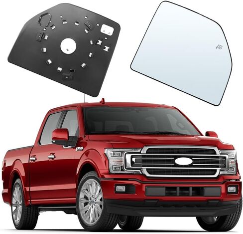 الجانب الأيمن للراكب مرآة ساخنة استبدال الزجاج السفلي لعام 2015 2016 2017 2018 2019 2020 Ford F150 F250 F350 F450 F550، زجاج مرآة السحب السفلي، زجاج مرايا السحب الأيمن مع تسخين الطاقة in Kuwait