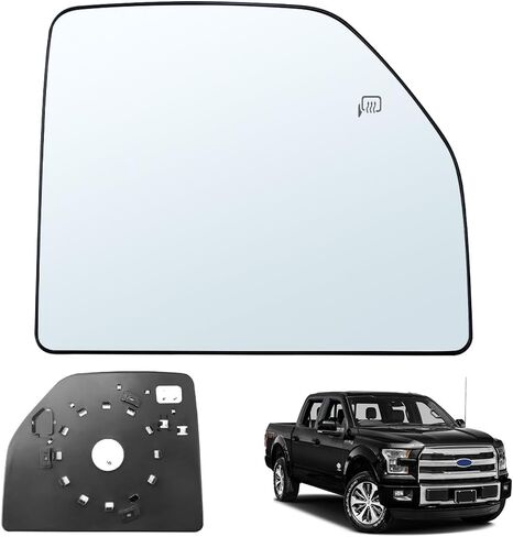 الجانب الأيمن للراكب مرآة ساخنة استبدال الزجاج السفلي لعام 2015 2016 2017 2018 2019 2020 Ford F150 F250 F350 F450 F550، زجاج مرآة السحب السفلي، زجاج مرايا السحب الأيمن مع تسخين الطاقة in Kuwait