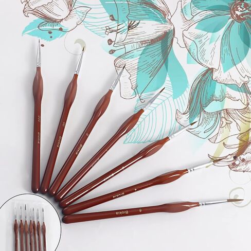 Detail Paint Brush Set, Miniature Paint Brushes,7pcs Small Paint Brushes for Acrylic Painting,Oil,Face,Nail, Scale Model Painting, Line Drawing (Blueness) in Saudi Arabia