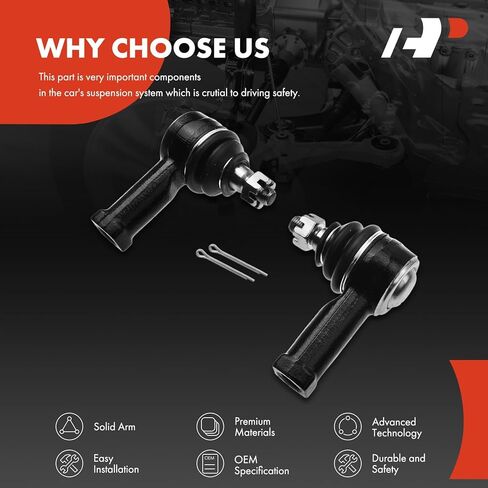 A-Premium 2 × أطراف قضيب ربط خارجي أمامي، متوافق مع Hyundai Elantra، Sonata، Dodge Avenger، Colt، Stealth، Chrysler Sebring، Mitsubishi Eclipse، Cordia، Eagle Talon، Vista، Plymouth Colt، Laser in Kuwait