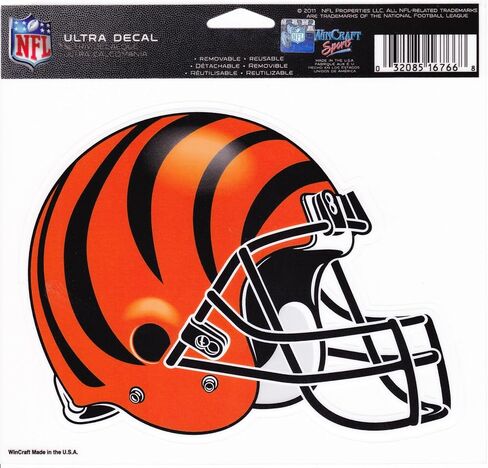 NFL Cincinnati Bengals 16766031 Multi-Use Colored Decal, 5" x 6" in Saudi Arabia