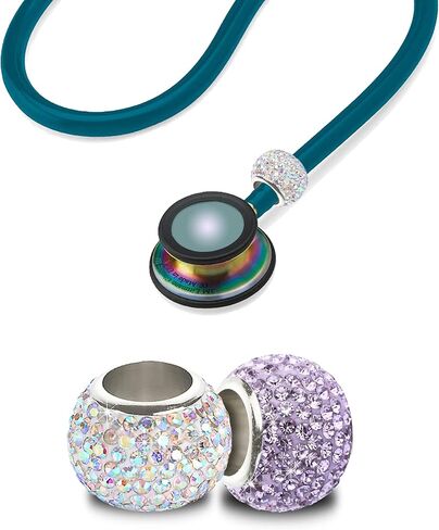 Bling Crystal Stethoscope Charms, Charmed Crystal Stethoscope Charms, Stethoscope Decorations，Round Stethoscope Id Name Tags for Nurse Accessory, Nurse RT Vet, Violet Kiss Crystal. in Saudi Arabia
