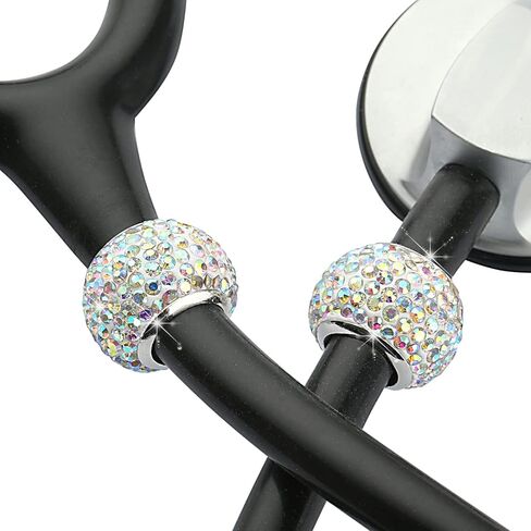 Bling Crystal Stethoscope Charms, Charmed Crystal Stethoscope Charms, Stethoscope Decorations，Round Stethoscope Id Name Tags for Nurse Accessory, Nurse RT Vet, Violet Kiss Crystal. in Saudi Arabia