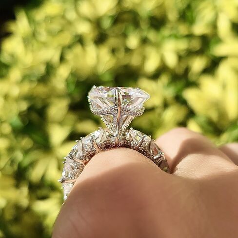 Heart shaped 5K Cubic Zirconia Engagement Handmade Ring. Luxury Quality Fashion Diamond-like Solitaire Ring. Amulet Talisman Good Luck ring in Saudi Arabia