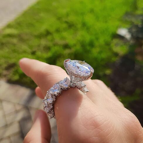 Heart shaped 5K Cubic Zirconia Engagement Handmade Ring. Luxury Quality Fashion Diamond-like Solitaire Ring. Amulet Talisman Good Luck ring in Saudi Arabia