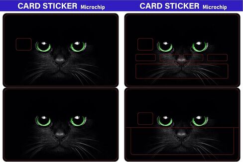 Black Cat Small Chip Credit Card Stickers Slim Waterproof Anti-Wrinkling Removable Vinyl Decals Debit Card Skin Cover in Saudi Arabia