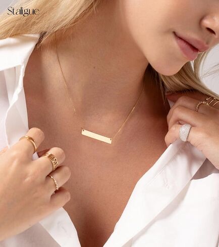 Staligue Layered Gold Choker Necklaces for Women,14K Gold Filled Chain Necklace for Women Dainty Layering Herringbone Figaro Bead Tennis Chain Disc Dog Tag CZ Pendant Necklaces Jewelry Set for Girls in Kuwait