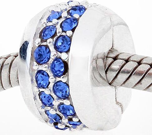 Round Clip Charm with Crystal Charm 925 Sterling Silver Stopper Charm Spacer Charm for Pandora Bracelet in Saudi Arabia