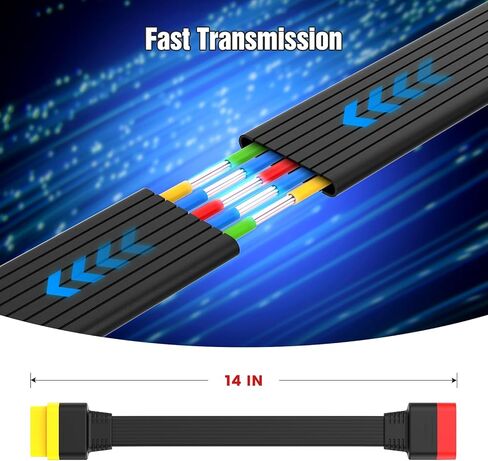 كابل تمديد obd2 كامل 16 دبوس ذكر إلى أنثى obdii تمديد كابل للسيارة obd التشخيص موسع سلك موصل رشاقته المواد (36 سنتيمتر/1.2ft) in Kuwait