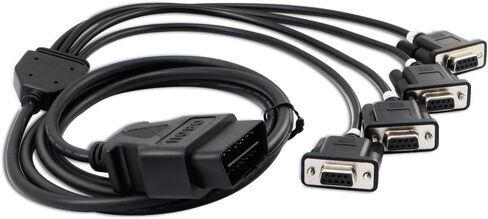 2.1M 6.9ft 1 OBD Male Interface to DB9 Serial RS232 4 Female Port OBD2 OBDII 16 Pin OBD Cable Adapter Diagnostic Extension Cord Connector (OBD Male/Female Port to DB9 Cable) in Saudi Arabia