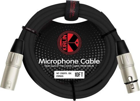كابل MP-280-30/BK - 30 قدم - كابل ميكروفون من XLR إلى XLR جاكيت PVC أسود in Kuwait