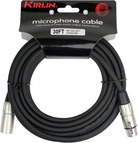 كابل MP-280-30/BK - 30 قدم - كابل ميكروفون من XLR إلى XLR جاكيت PVC أسود in Kuwait