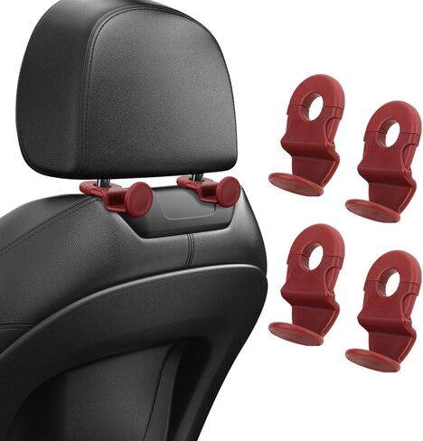 WALLFID Car Seat Headrest Hook 4 Pack Paracord Buckles Anti-loosening Hanger Storage Organizer Universal for Handbag Purse Coat Umbrellas fit Universal Vehicle Car (4 Pack, Black) in Saudi Arabia