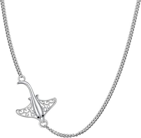 Ladytree Stingray أقراط المختنق قلادة الفضة الاسترليني مانتا راي الأسماك البحر الحيوان مجوهرات هدية عيد الميلاد للنساء عاشق البحر in Kuwait
