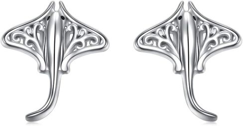 Ladytree Stingray أقراط المختنق قلادة الفضة الاسترليني مانتا راي الأسماك البحر الحيوان مجوهرات هدية عيد الميلاد للنساء عاشق البحر in Kuwait