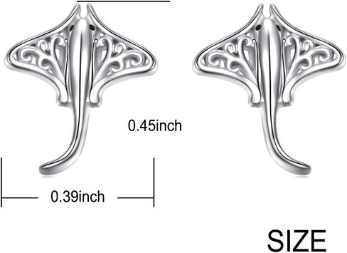 Ladytree Stingray أقراط المختنق قلادة الفضة الاسترليني مانتا راي الأسماك البحر الحيوان مجوهرات هدية عيد الميلاد للنساء عاشق البحر in Kuwait