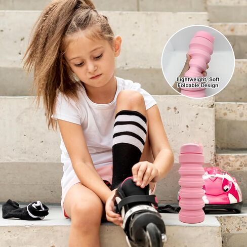 Collapsible Water Bottle 20oz, Travel Portable Sport Water Bottle, Silicone Reusable Leakproof Foldable Water Bottles for Gym Camping Outdoor Hiking, BPA Free in Saudi Arabia