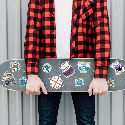 50 Pack Pcs Funny Drummer Stickers for Water Bottles Waterproof Vinyl Laptop Luggage Scrapbooking Drum Music Sticker Packs Bulk Set Adults Teens Boys Girls Aesthetic Small Decals in Saudi Arabia