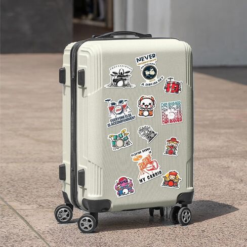 50 Pack Pcs Funny Drummer Stickers for Water Bottles Waterproof Vinyl Laptop Luggage Scrapbooking Drum Music Sticker Packs Bulk Set Adults Teens Boys Girls Aesthetic Small Decals in Saudi Arabia