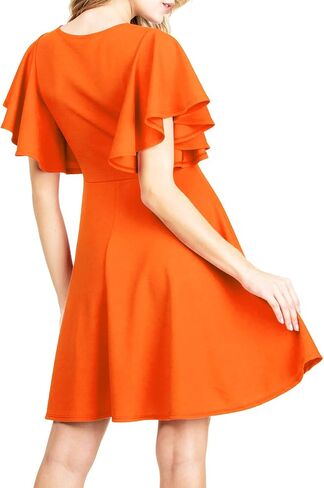 FASHIONOLIC Women's Stretchy A Line Swing Flared Skater Cocktail Party Dress Made in USA in Saudi Arabia