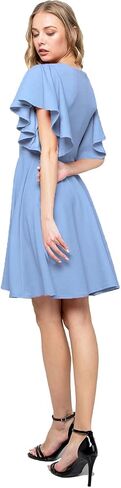 FASHIONOLIC Women's Stretchy A Line Swing Flared Skater Cocktail Party Dress Made in USA in Saudi Arabia