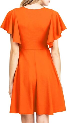 FASHIONOLIC Women's Stretchy A Line Swing Flared Skater Cocktail Party Dress Made in USA in Saudi Arabia