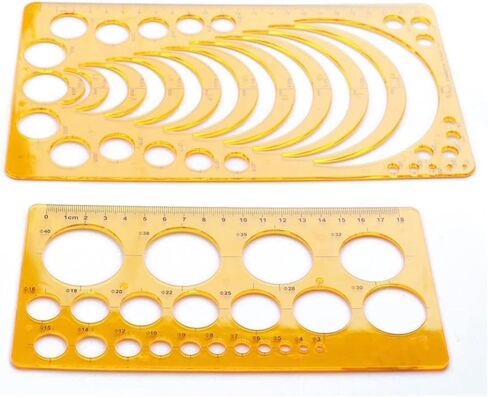2 Pcs Radius Template Tool,Circle Radius Stencil,Multifunctional Template,Geometric Math Tool Radius Arc Master Stencil Template R LL226 0 in Kuwait