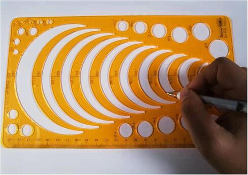 2 Pcs Radius Template Tool,Circle Radius Stencil,Multifunctional Template,Geometric Math Tool Radius Arc Master Stencil Template R LL226 0 in Kuwait