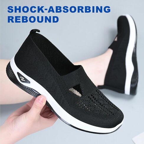 Orthopedic Shoes for Women, Women's Woven Orthopedic Breathable Soft Shoes, 2024 New Go Walking Slip on Diabetic Foam Shoes in Kuwait