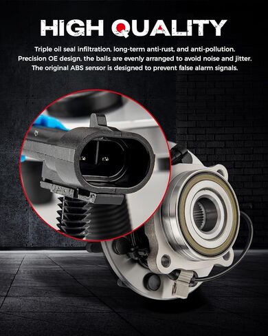 PHILTOP Front Wheel Hub Bearing Assembly for 2001-2006 Front Silverado 2500 HD 4WD; Front Sierra 1500 4WD/AWD; Front Sierra 2500 HD 4WD, Front Silverado 3500 4WD, 515058 x 2 in Saudi Arabia
