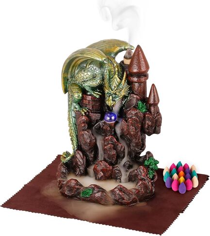 Dragon Backflow Incense Holder Smoke Mountain Waterfall Incense Burner-Fountain Smoke Incense Holder Resin Aromatherapy Meditation Decor in Saudi Arabia