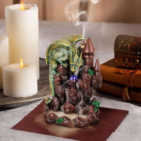 Dragon Backflow Incense Holder Smoke Mountain Waterfall Incense Burner-Fountain Smoke Incense Holder Resin Aromatherapy Meditation Decor in Saudi Arabia