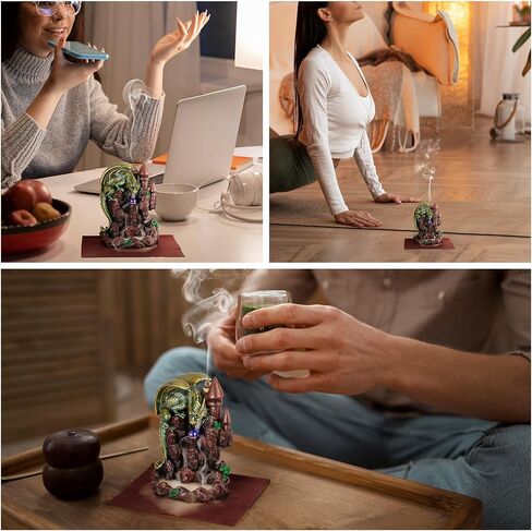Dragon Backflow Incense Holder Smoke Mountain Waterfall Incense Burner-Fountain Smoke Incense Holder Resin Aromatherapy Meditation Decor in Saudi Arabia