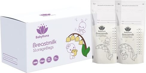 Premium Breast Milk Storage Bags - 120-Pack, 220ml, Double Zipper, Self-Standing, Leak-Proof, Pre-Sealed in Saudi Arabia