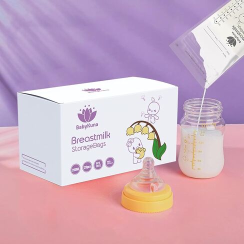 Premium Breast Milk Storage Bags - 120-Pack, 220ml, Double Zipper, Self-Standing, Leak-Proof, Pre-Sealed in Saudi Arabia