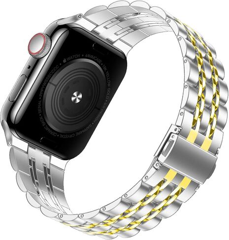 iiteeology Metal Band Compatible with Apple Watch Band 49mm 45mm 44mm 42mm 41mm 40mm 38mm, Upgraded Business Stainless Steel Link Band for Apple Watch Ultra 2/Series 9/Ultra/Series 8/7/6-7 Beads in Saudi Arabia