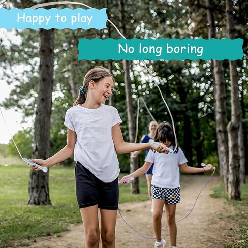 Jump Rope For Kids,Jump Rope Kids,Adjustable Soft Skipping Rope,Toddler Jump Rope With PVC Handles And Back CoverFor Kids, Boys,Girls,Women, Men,Exercise Activity,Outdoor Fitness in Saudi Arabia
