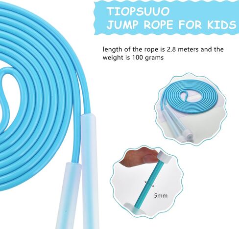 Jump Rope For Kids,Jump Rope Kids,Adjustable Soft Skipping Rope,Toddler Jump Rope With PVC Handles And Back CoverFor Kids, Boys,Girls,Women, Men,Exercise Activity,Outdoor Fitness in Saudi Arabia