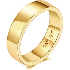 Honsny 14K Gold Filled Ring for Women Girls Gold Stacking Ring Stackable Band Thin Gold Thumb Finger Ring Non Tarnish Comfort Fit Size 5 to 10