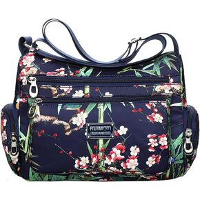 Floral Shoulder Bag Rural Style Fashion Women Bag European and American Style Vintage Bag Lightweight Zippers Messenger Bag