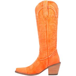 Dingo Womens Texas Tornado Snip Toe Casual Boots Knee High Mid Heel 2-3" - Green