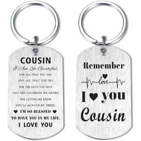 Laluminter Cousin Gifts for Women - Best Cousin Ever Keychain - Graduation Christmas Key Chains Keepsake to My Cousins
