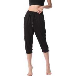 سراويل اليوغا النسائية واسعة الساق مريحة الرباط فضفاضة تجريب Sweatpants صالة السراويل مع جيوب in Kuwait